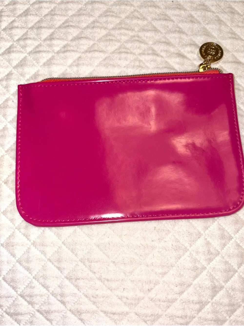 Bath & Body Works Hot Pink Patent Zip Pouch